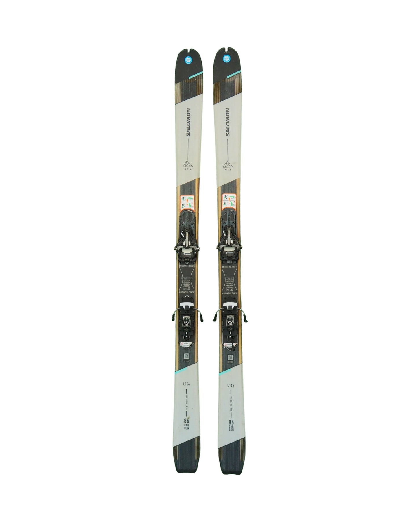 Salomon- Ski de randonnée MTN 86 Carbon+ fix Marker Alpinist+ peaux