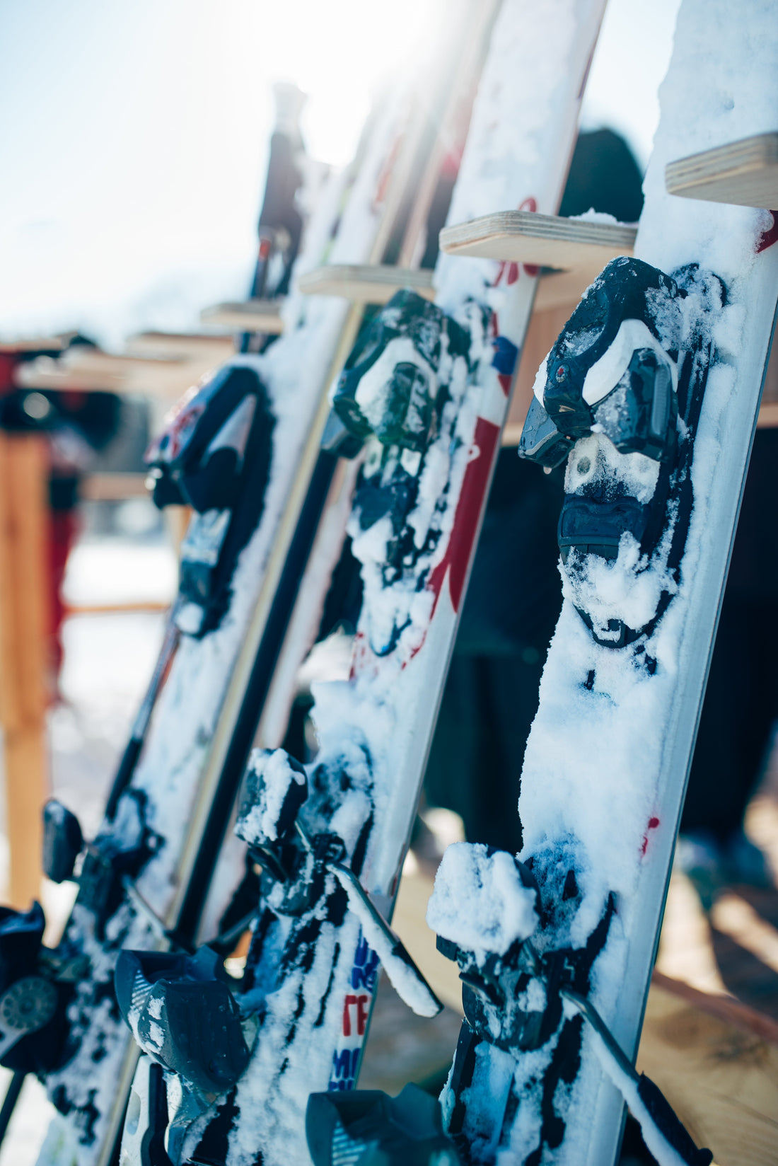 rangée de ski en gros plan 