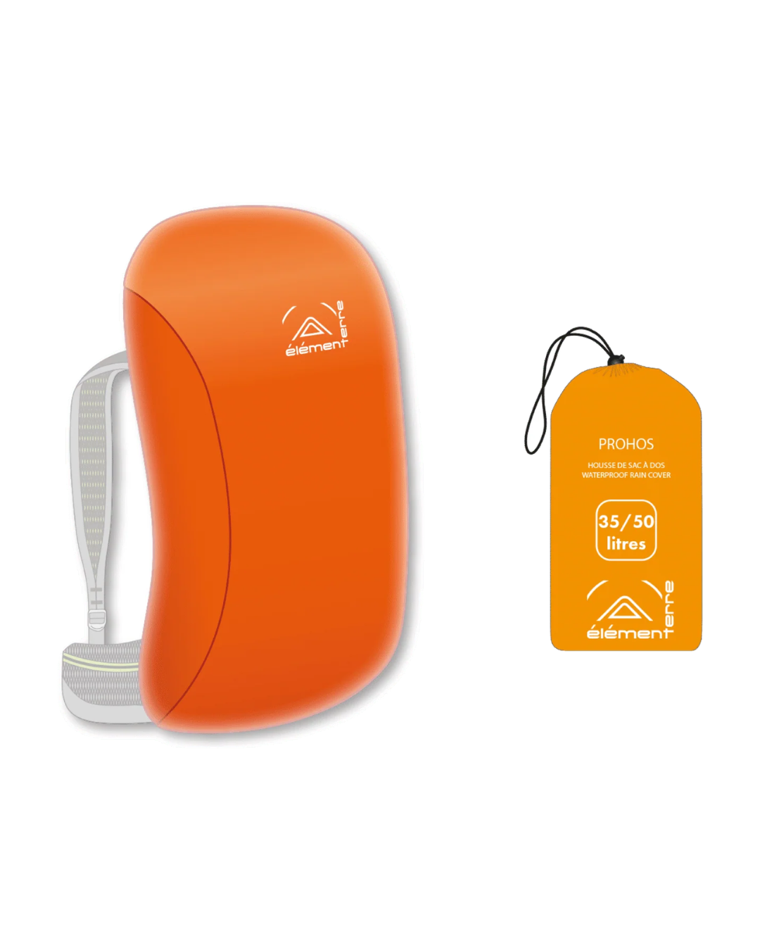 Elementerre Sur-sac à dos imperméable - Elementerre Imperméable Prohos Orange 35-50L